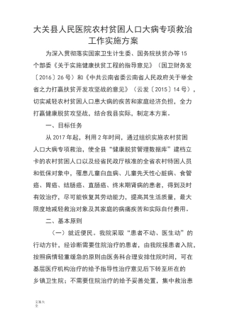 大病专项救治实施方案设计
