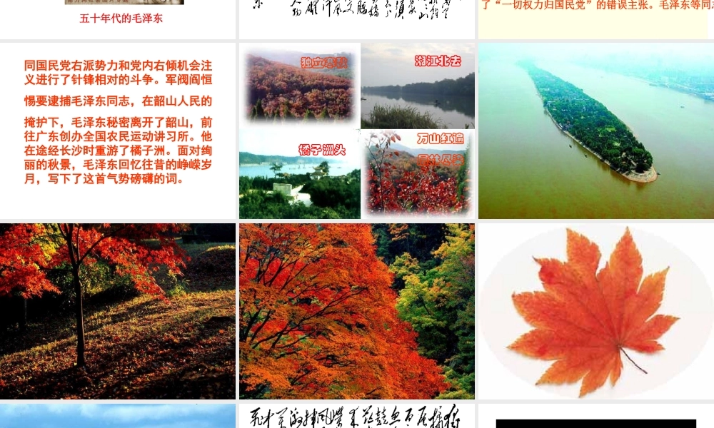 沁园春长沙教学课件