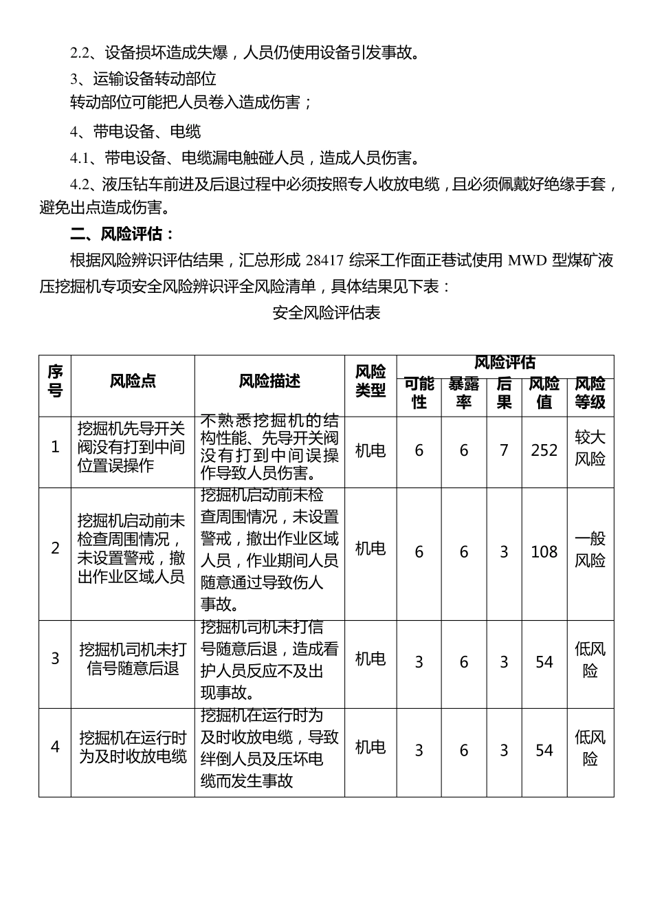 矿用挖掘机安全风险专项辨识评估报告_第3页