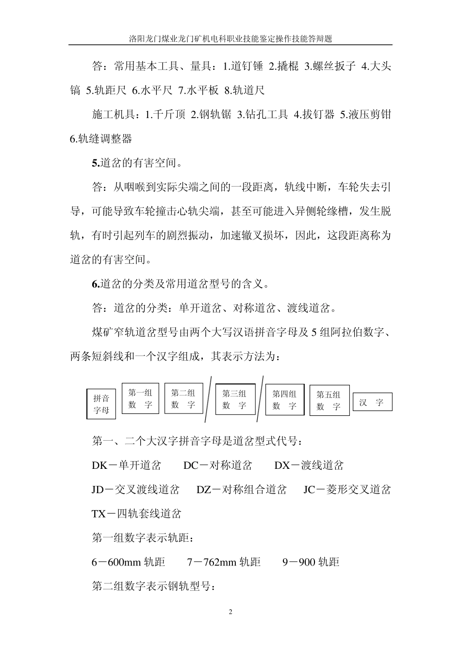 矿用轨道、道岔安装标准_第2页