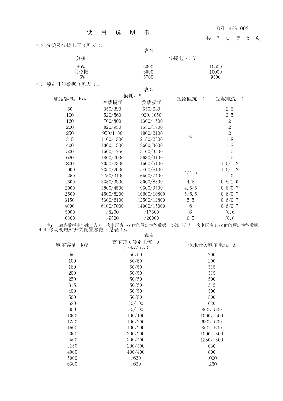 矿用隔爆型移动变电站使用说明书_第2页