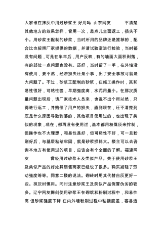 砂浆王的问题
