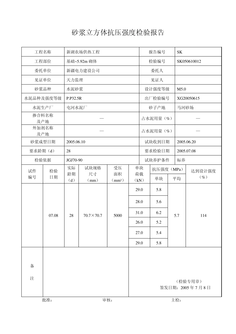 砂浆立方体抗压强度检验报告_第2页