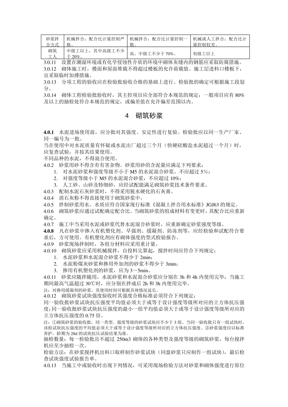 砌体工程施工质量验收规范标准_第3页