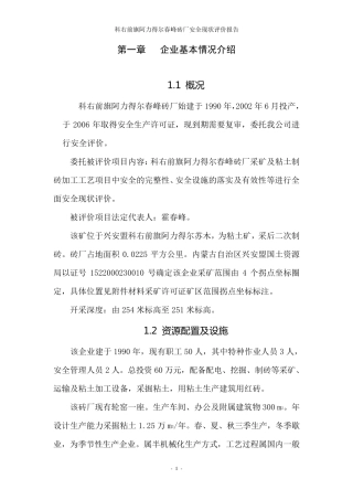 砖厂现状评价报告正文