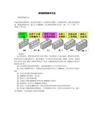 砖墙砌筑基本方法