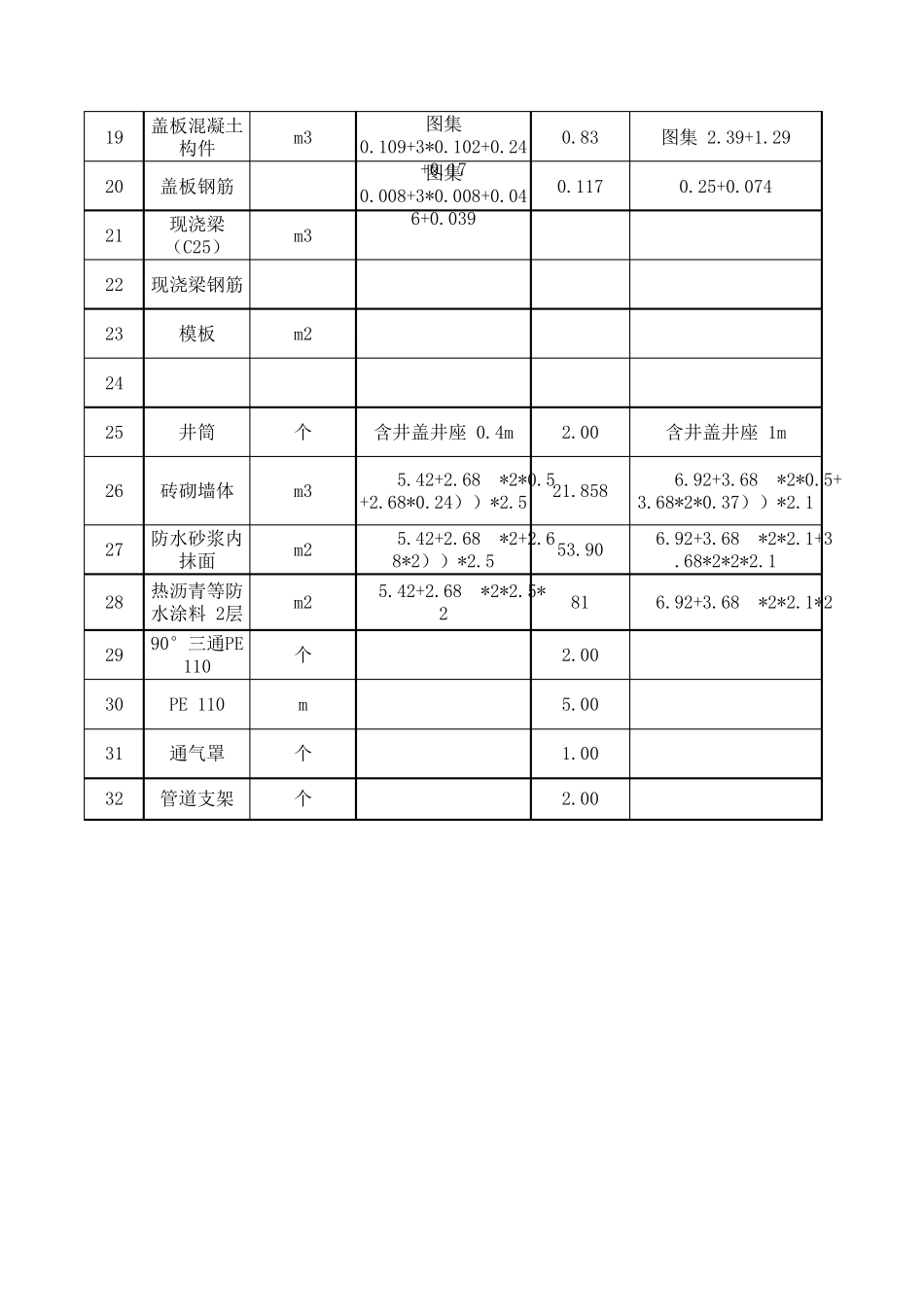 砖砌化粪池工程量计算式(较全面版,请看具体内容)_第2页