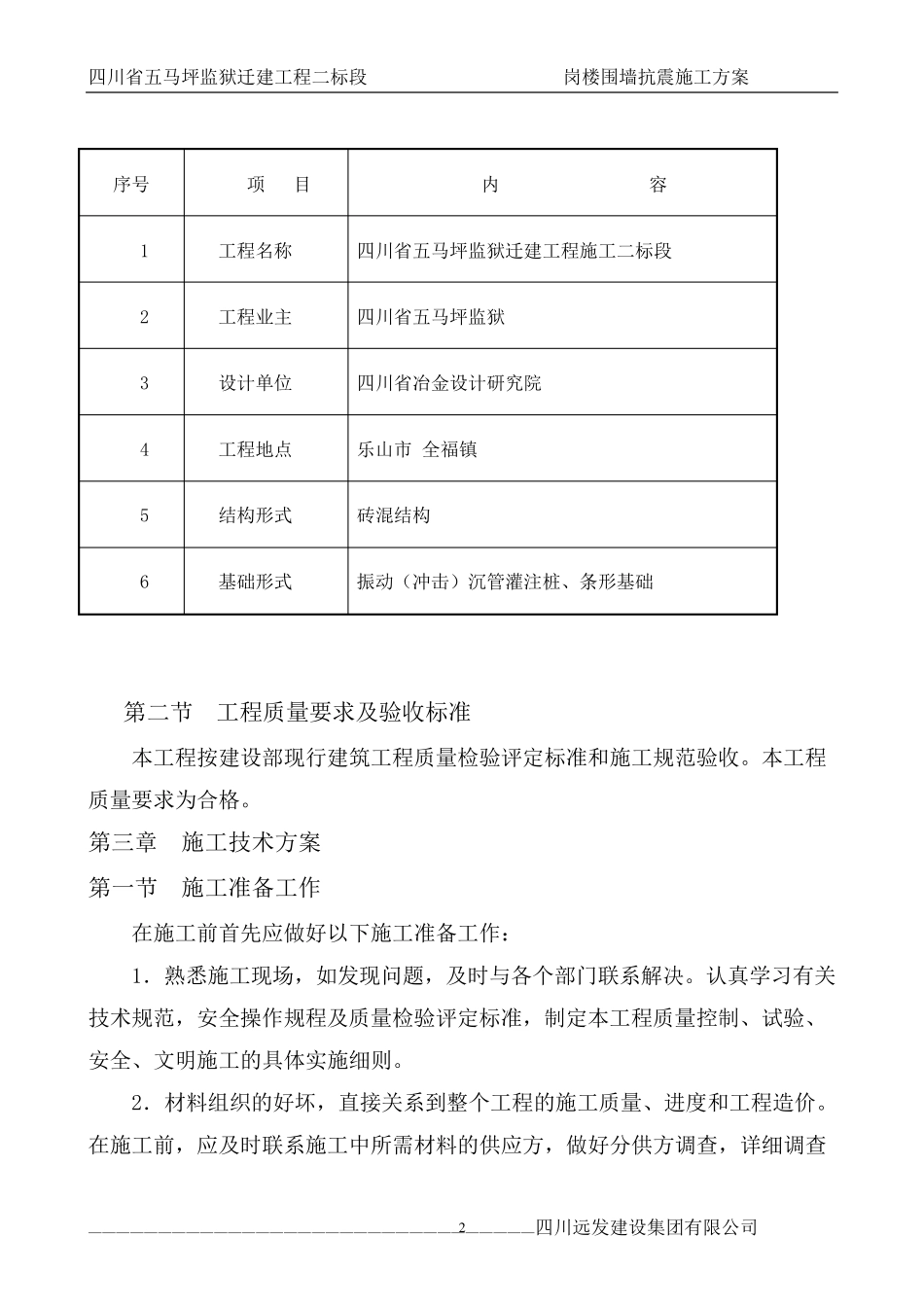 砖砌围墙工程施工方案2_第2页