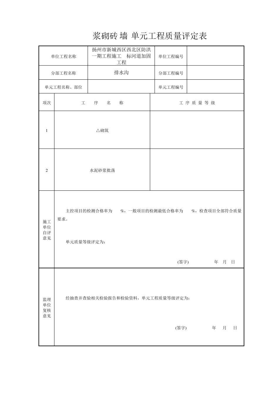 砖砌排水沟单元工程施工质量报验单_第2页