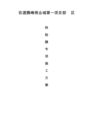 砖胎膜专项方案