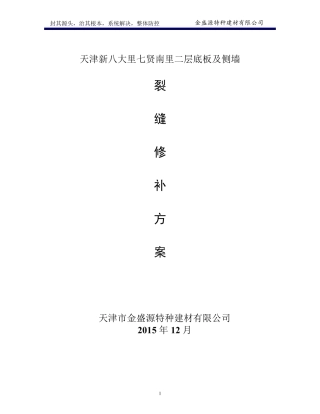 砼裂缝修补方案