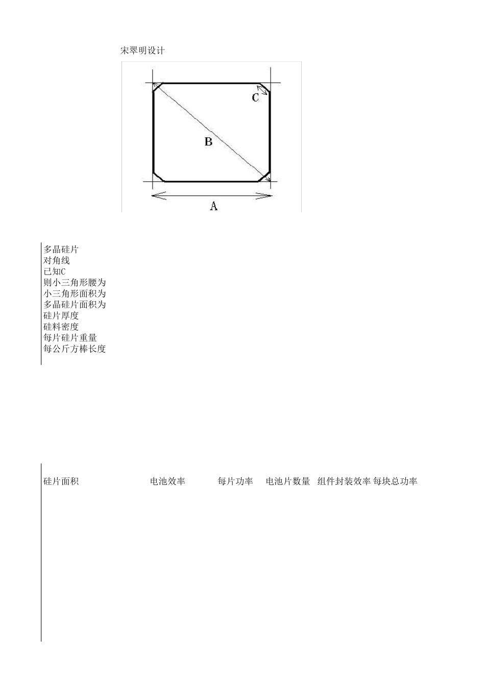 硅片面积计算及相应功率_第1页
