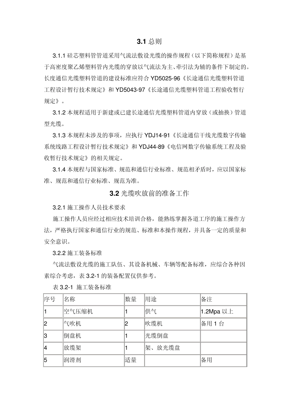 硅芯管道吹缆规范_第1页