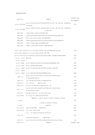 硒鼓通用兼容对照表