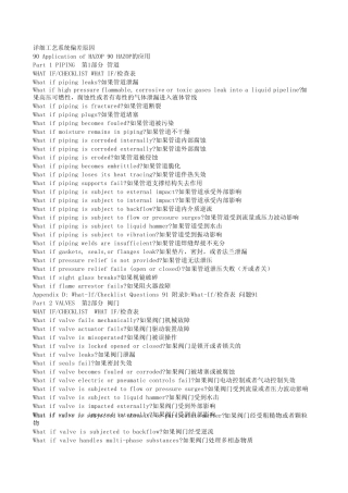硝苯装置故障假设WhatIf表格