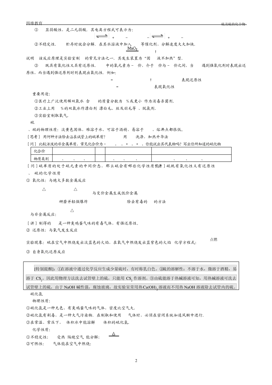 硫以及硫的化合物的知识点_第2页