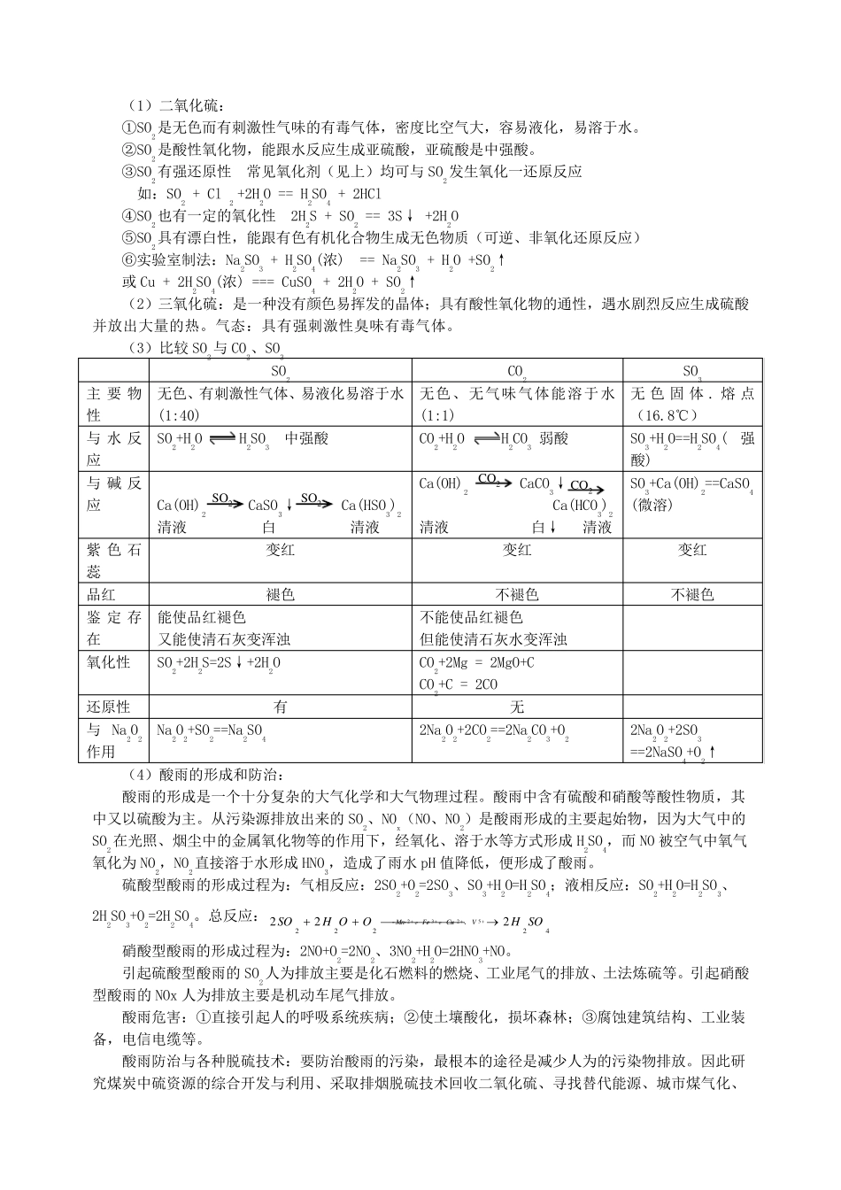 硫及其化合物知识点_第2页