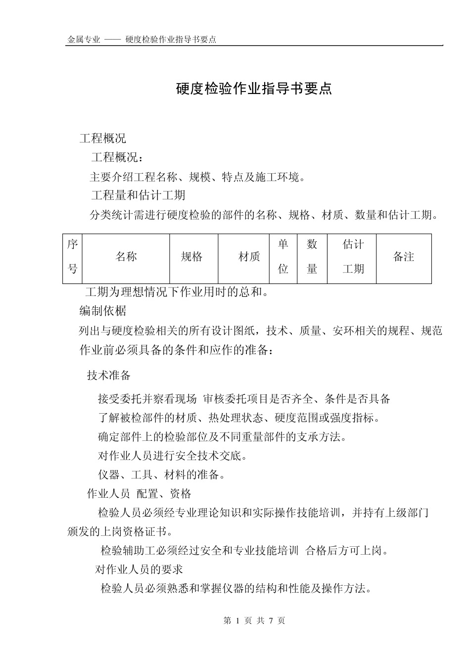 硬度检验作业指导书(规范)_第1页