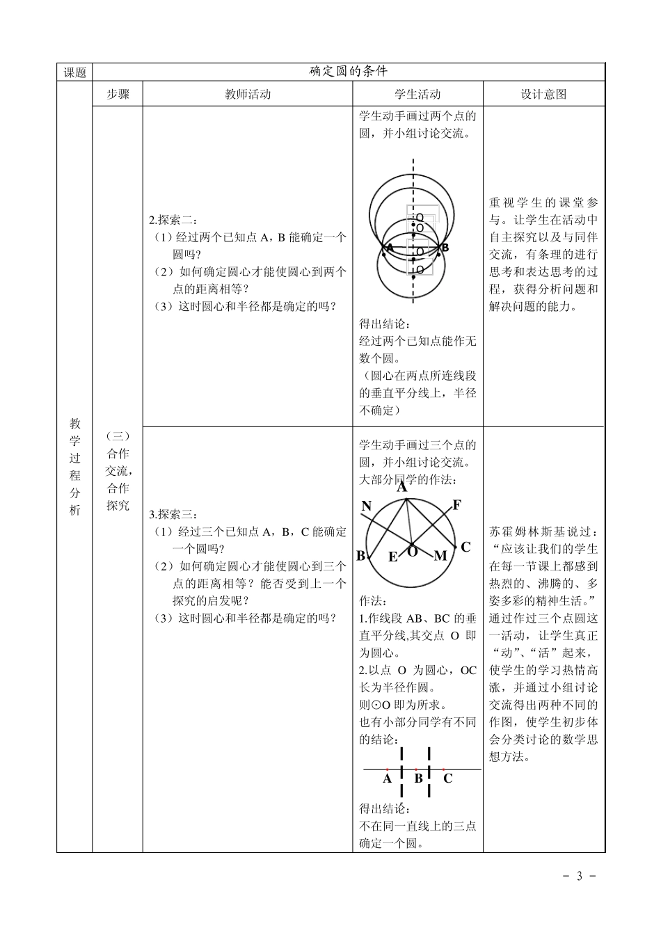 确定圆的条件教学设计_第3页