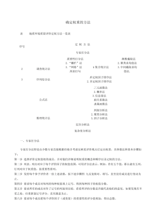 确定权重的方法