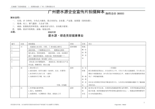 碧水源企业宣传片拍摄脚本最新