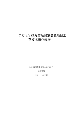 碳九加氢工艺流程