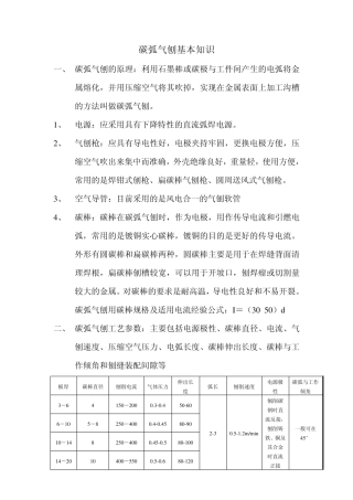 碳弧气刨基本知识