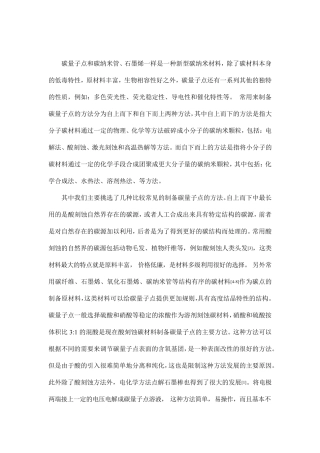碳点制备总结