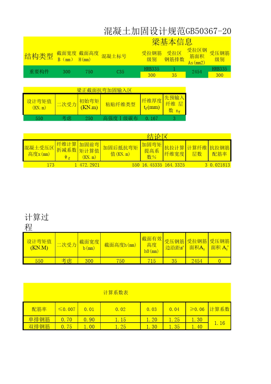 碳纤维加固计算表格—国标GB50367版_第1页