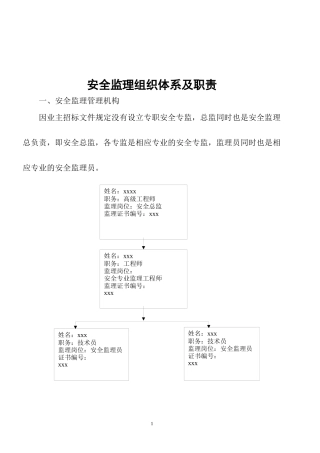 安全监理组织体系及职责
