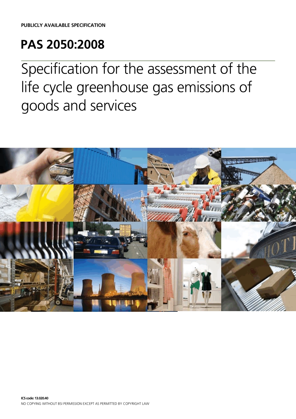 碳足迹标准PAS2050_第1页