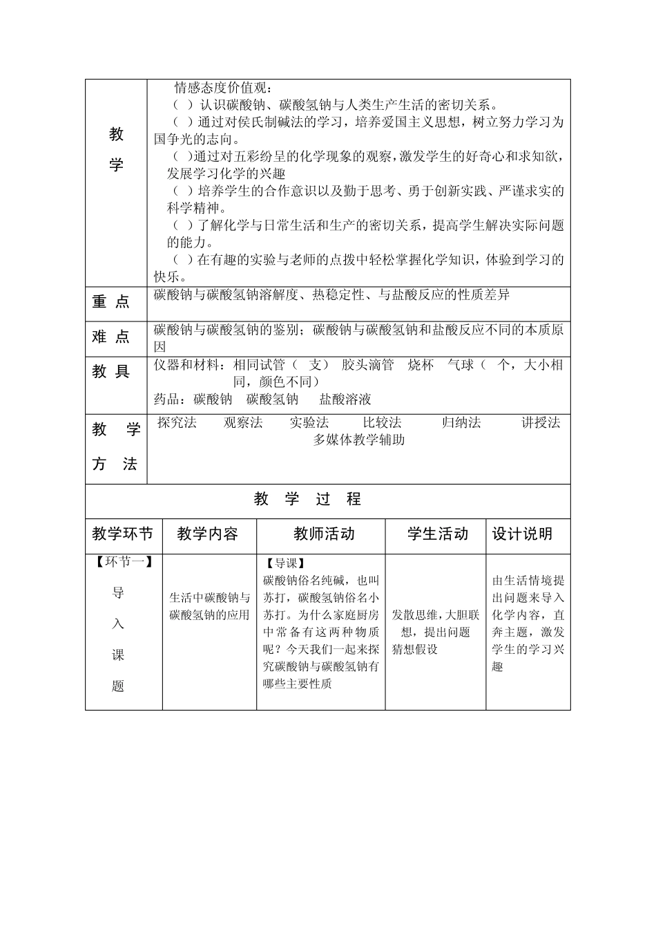 碳酸钠与碳酸氢钠的性质_第2页