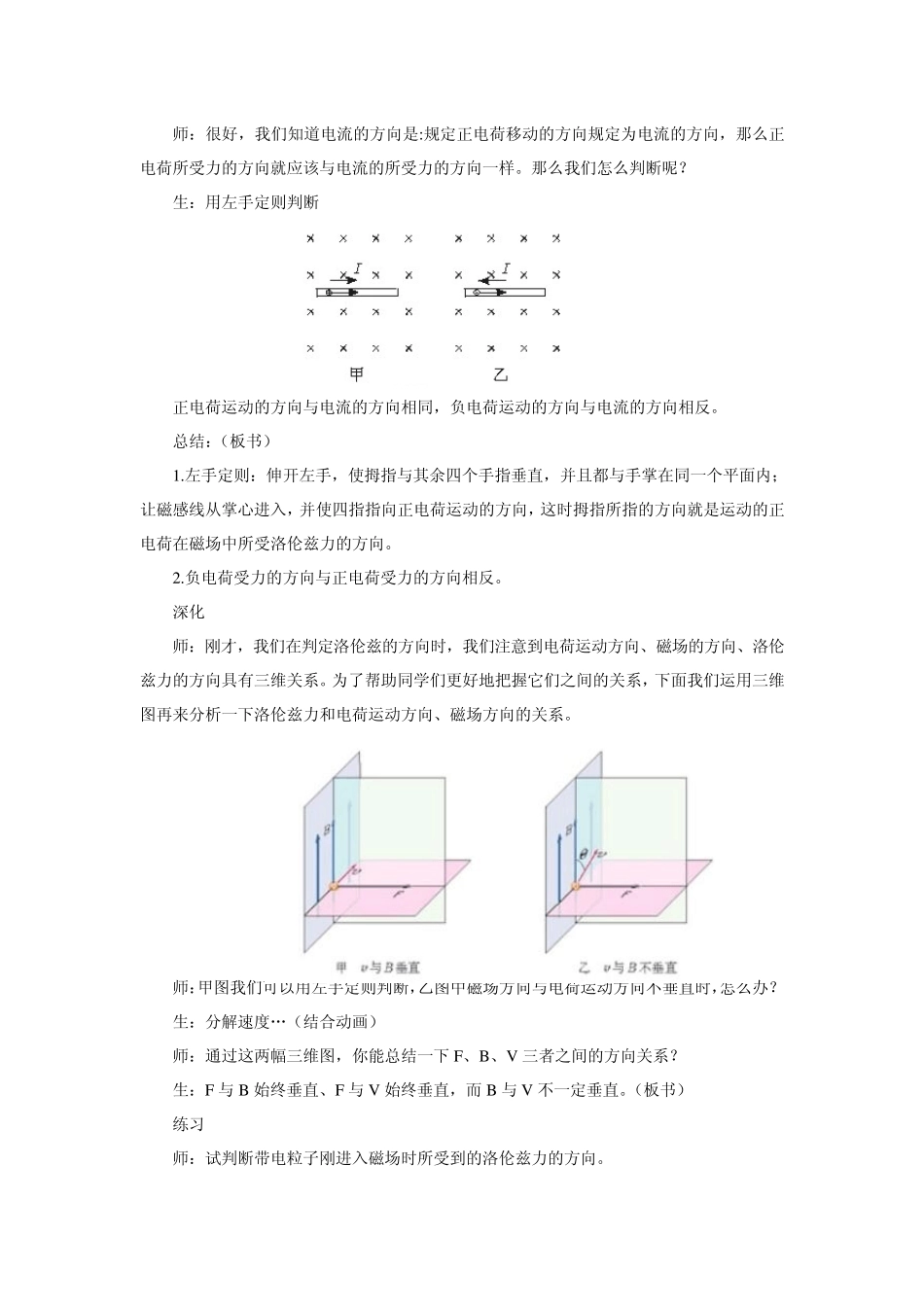 磁场对运动电荷的作用(教案)_第3页