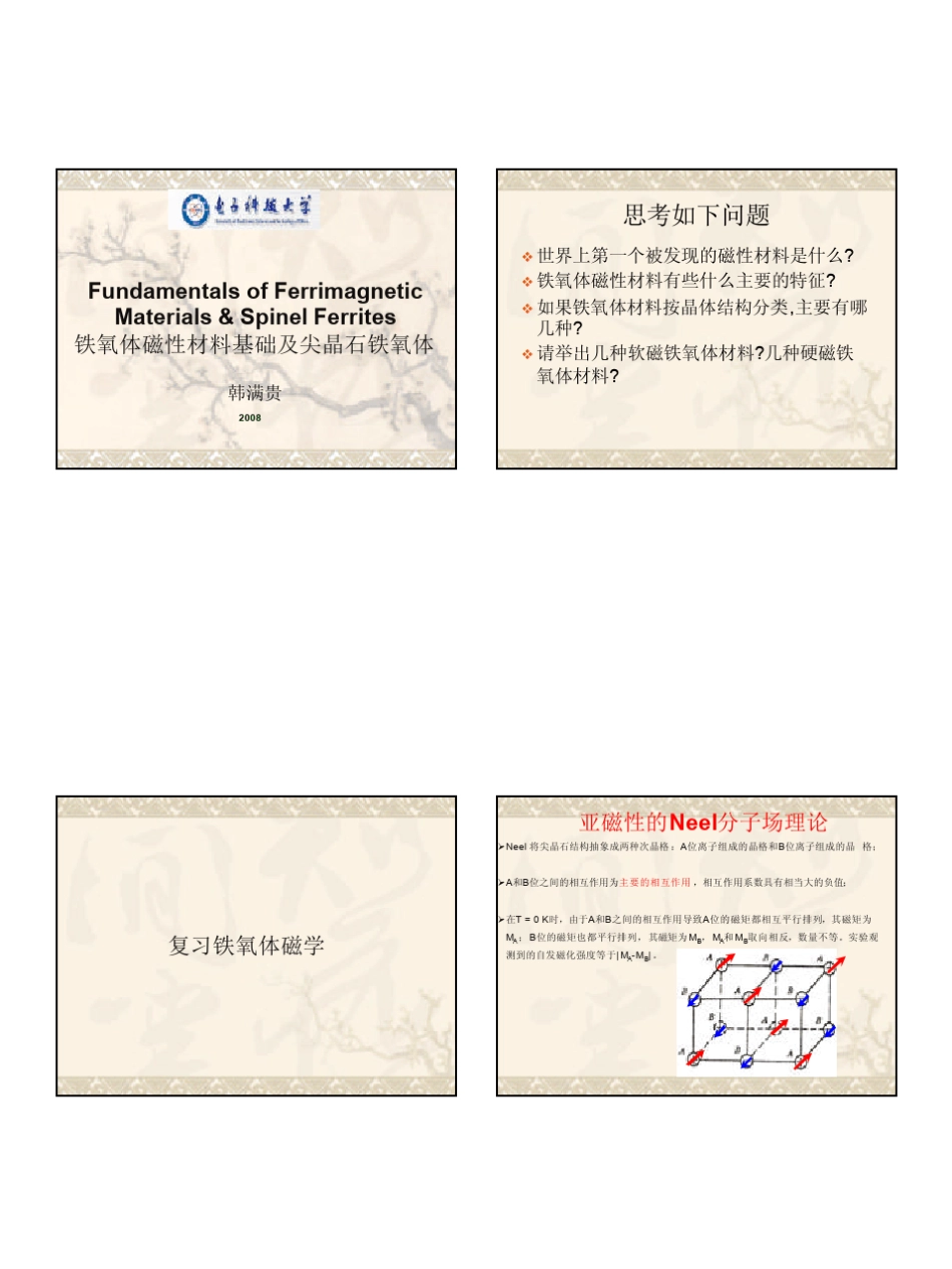 磁性铁氧体磁性材料及尖晶石铁氧体_第1页