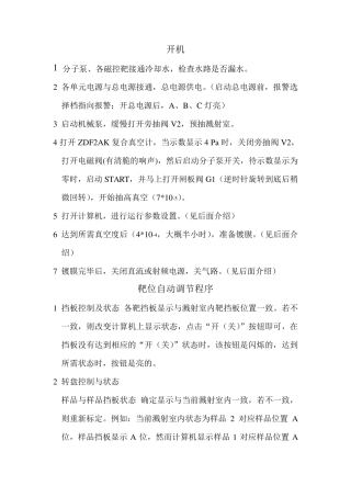 磁控共溅射操作步骤