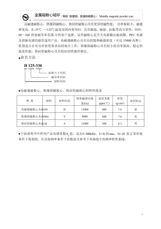 磁环规格说明