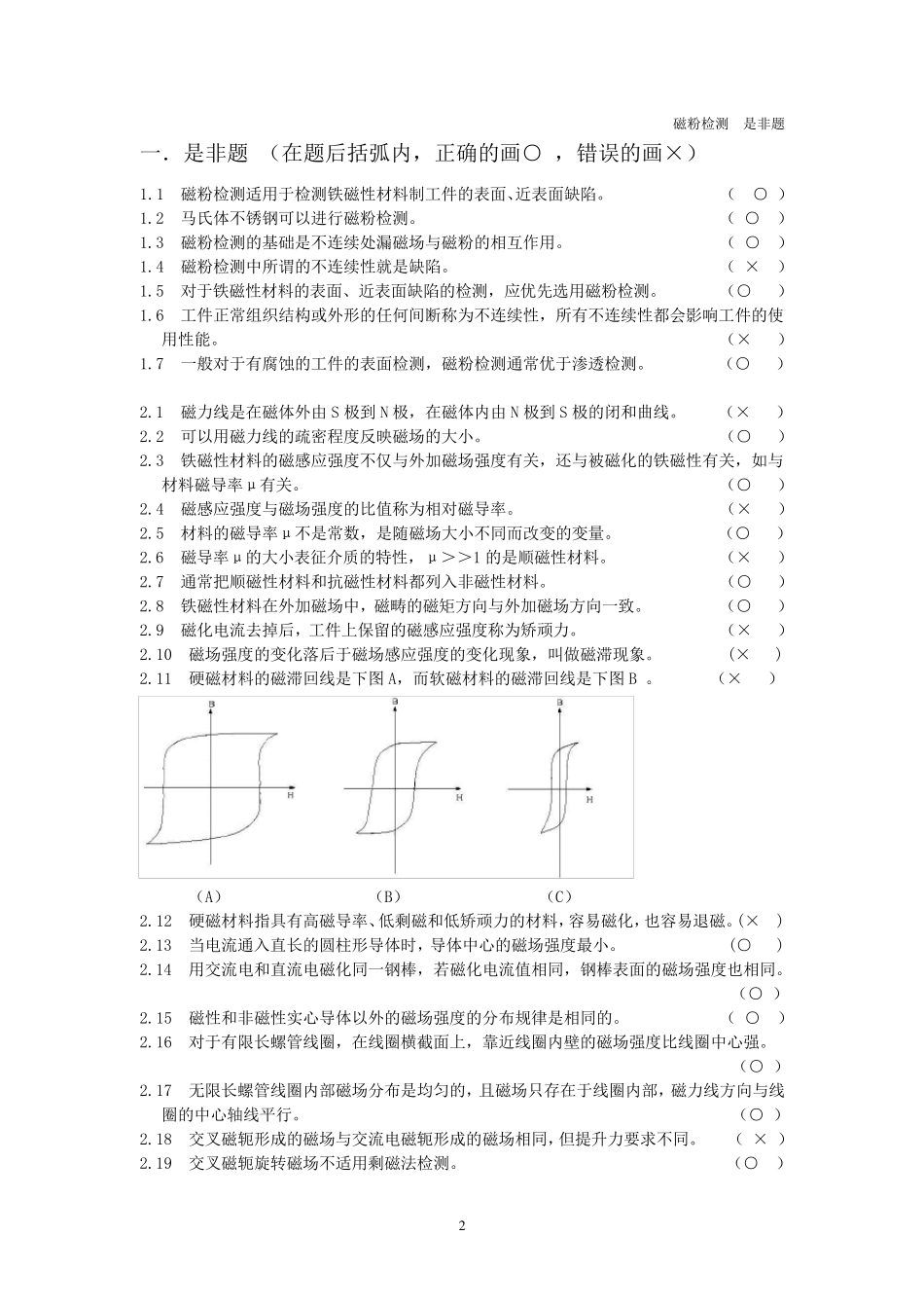 磁粉检测2级考证题库_第2页