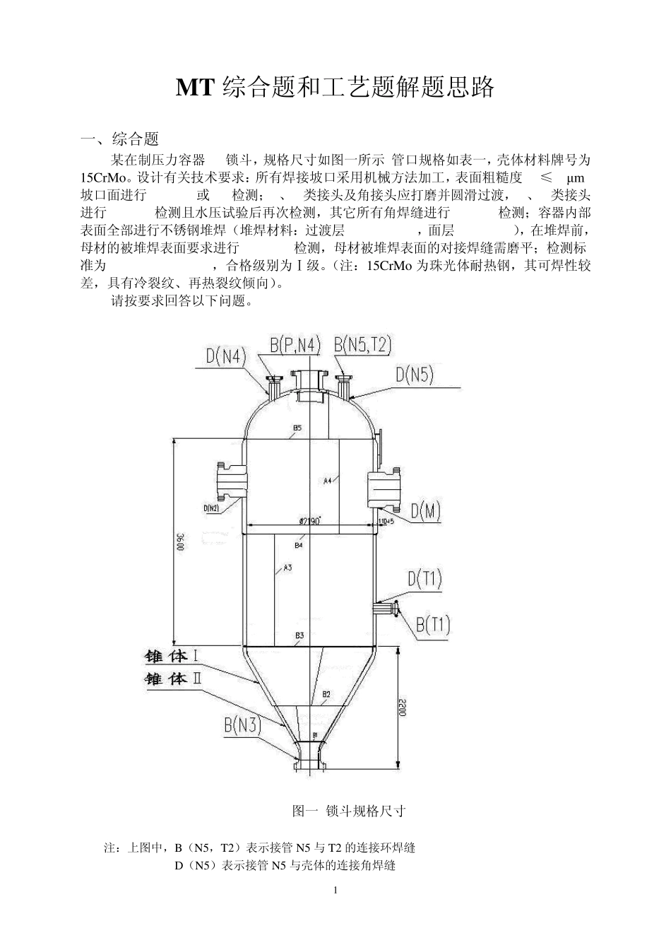 磁粉检测综合题和工艺题解题思路(2012MT3级复证学习资料)_第1页