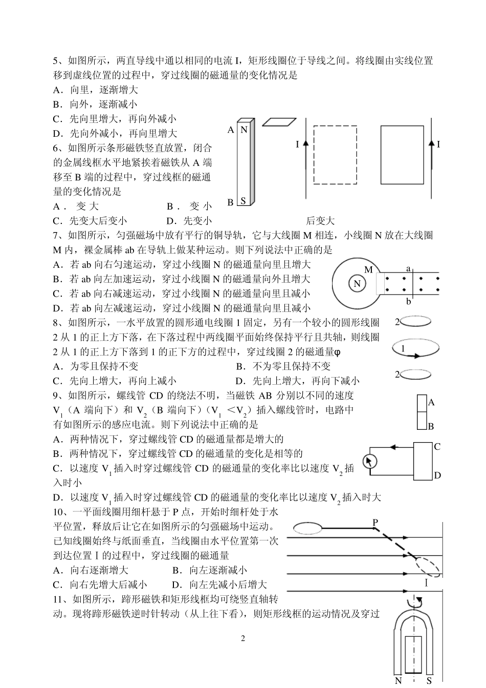 磁通量及磁通量的变化专题训练_第2页