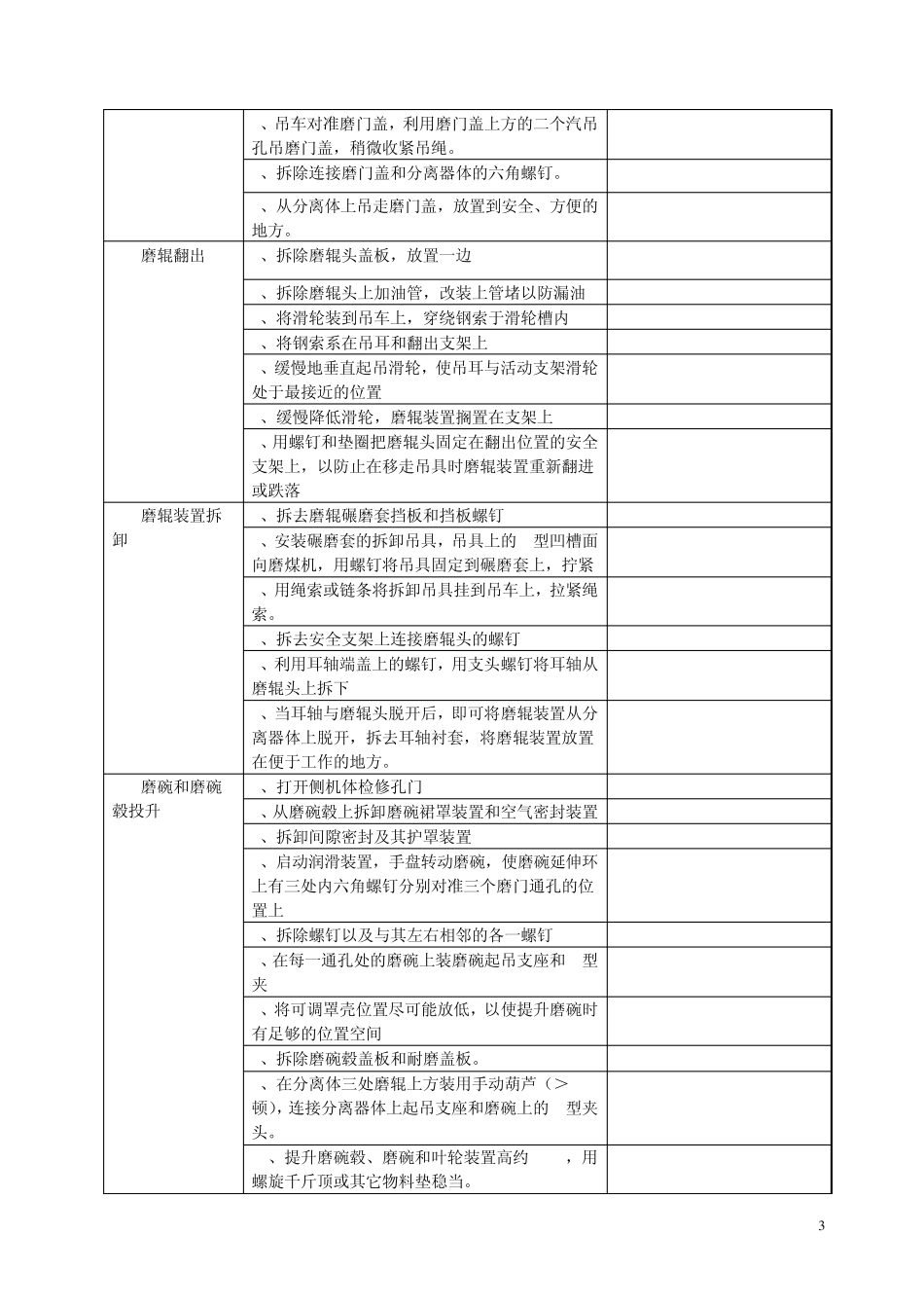 磨煤机检修工艺规程_第3页
