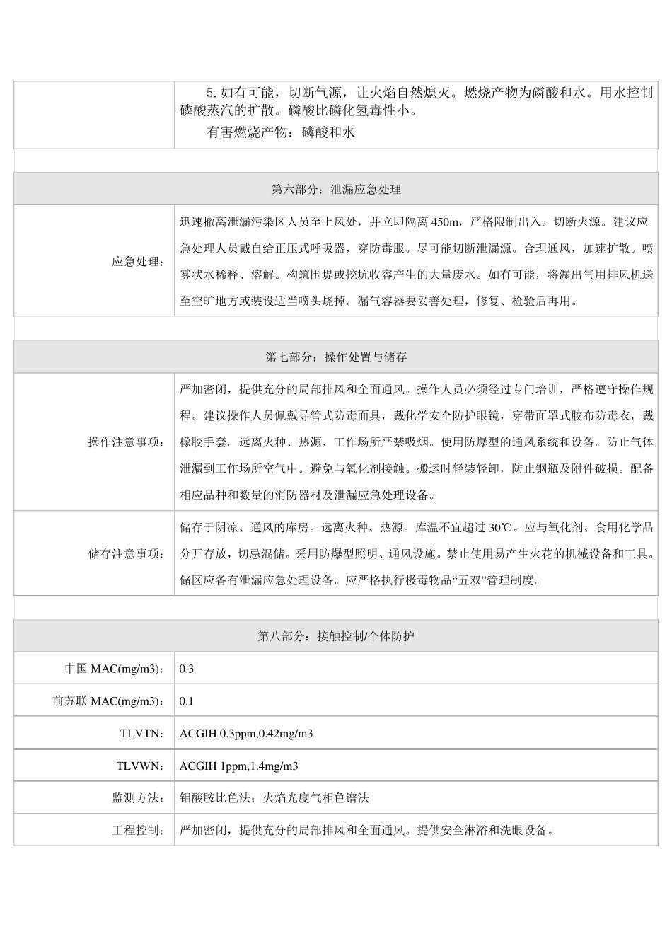 磷化氢安全技术说明书_第3页