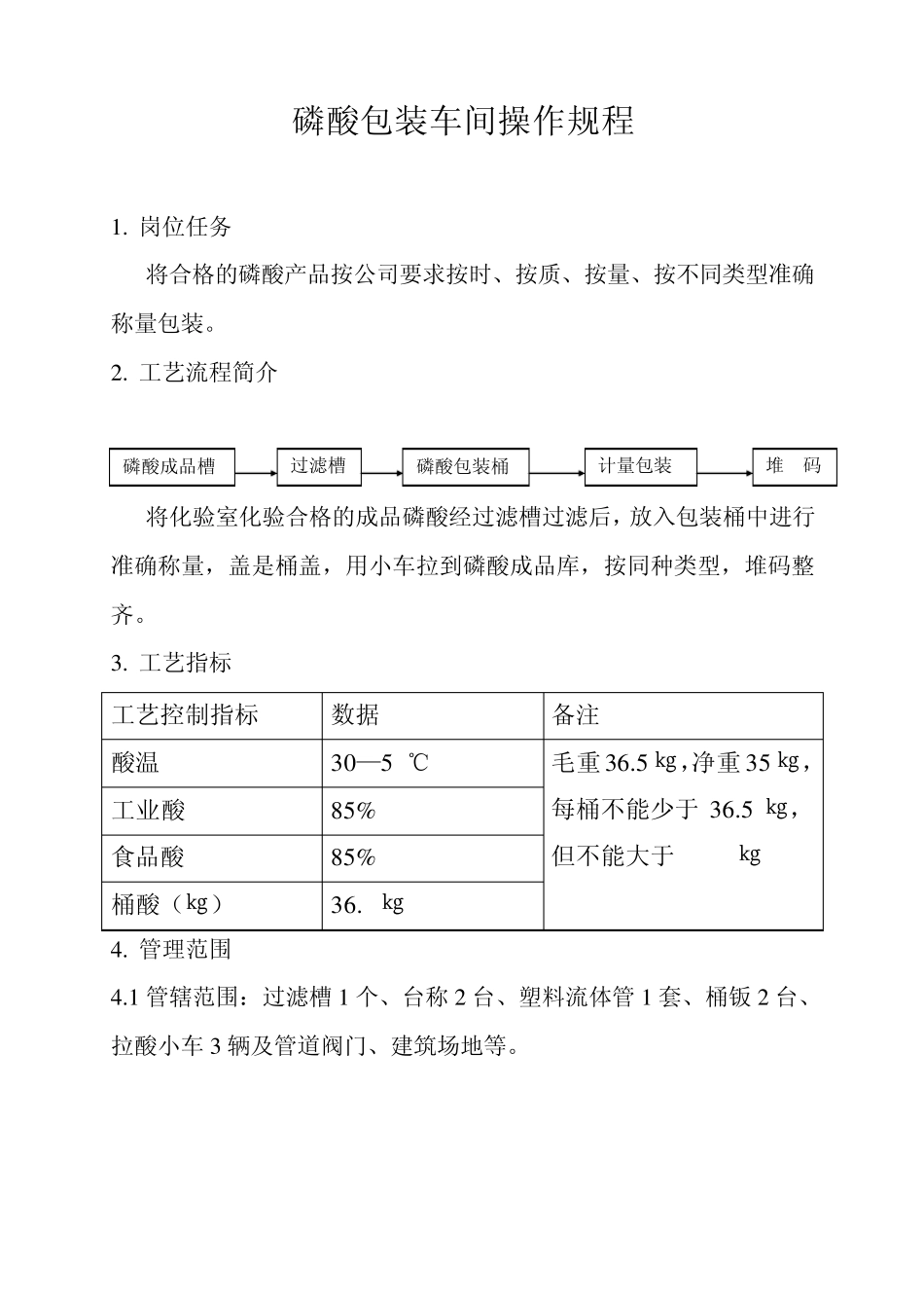 磷酸包装车间操作规程_第1页