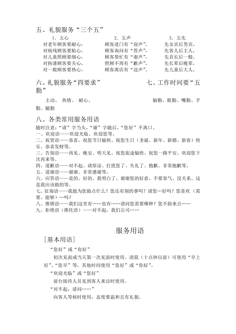 礼仪口诀汇总_第2页