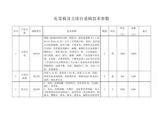礼堂椅及主席台桌椅技术参数