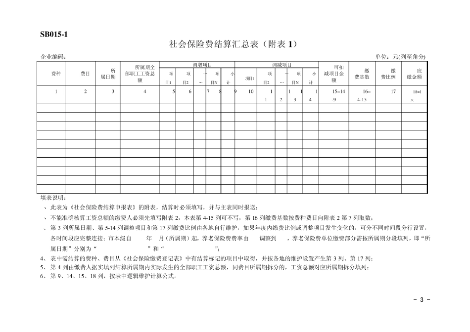 社会保险费结算申报表(主表)_第3页