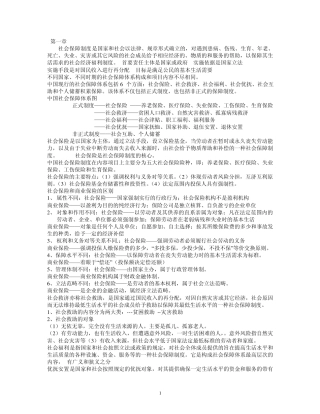 社会保障学知识点归纳
