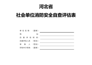 社会单位消防安全自查评估表