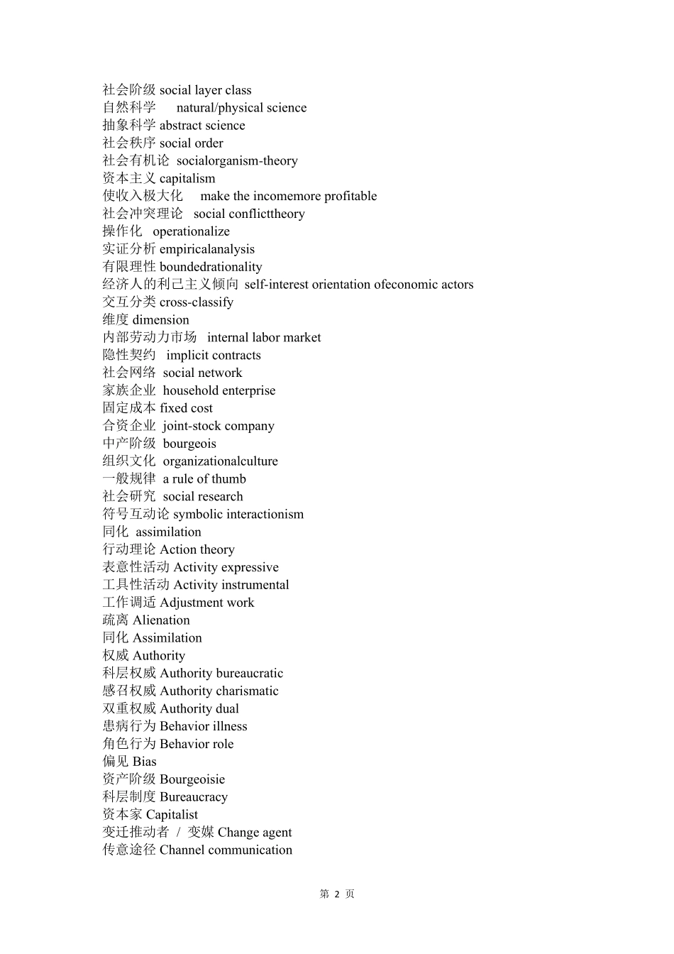 社会学名词(中英对译)_第2页