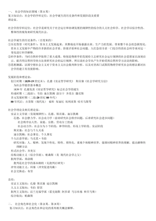 社会学基础知识点总结