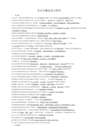 社会学概论复习资料(曾冬根)